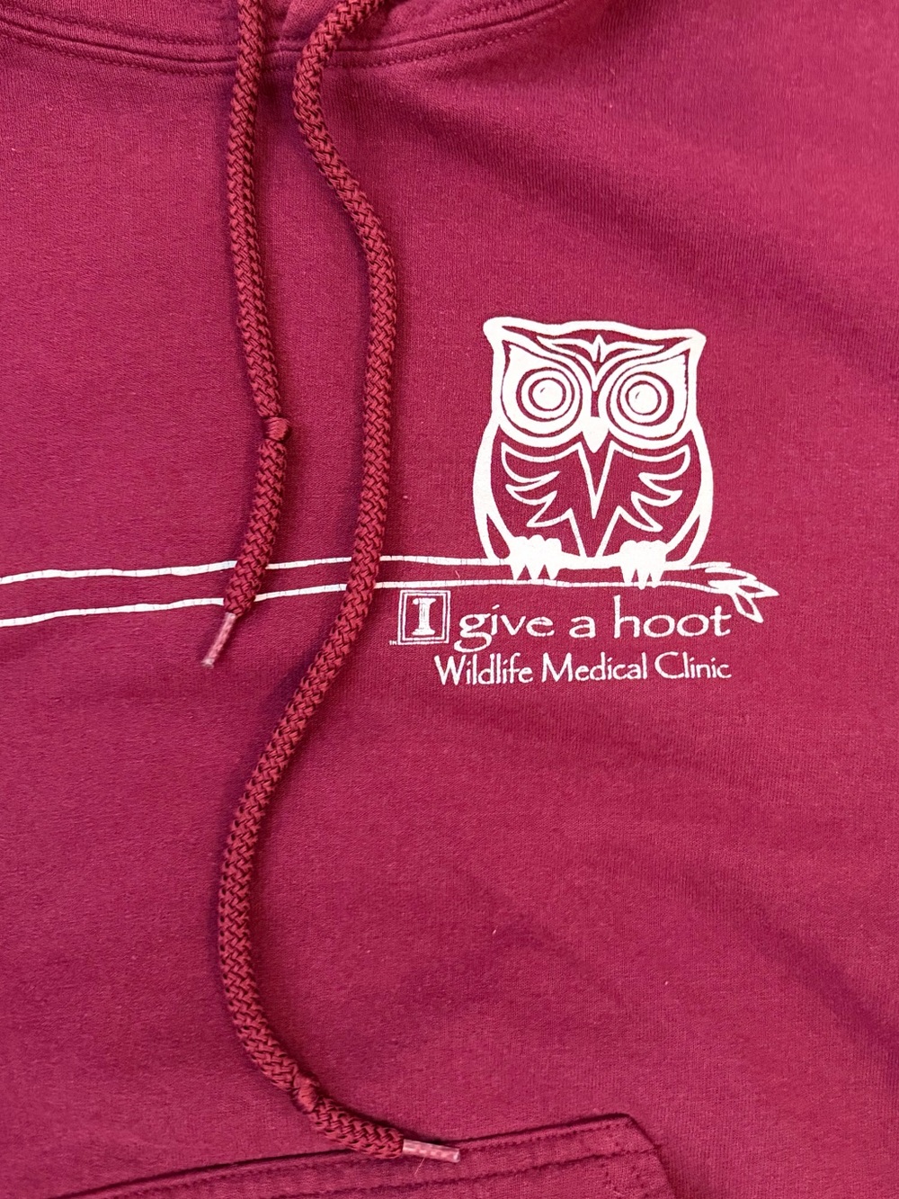 Vintage 2000s Owl I Give A Hoot Wildlife Clinic Hoodie Medium